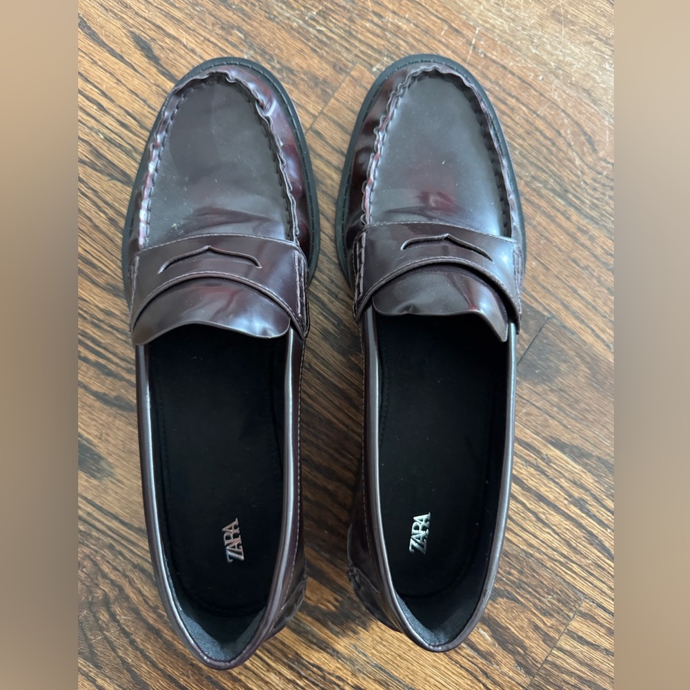 Zara Faux Leather Loafers